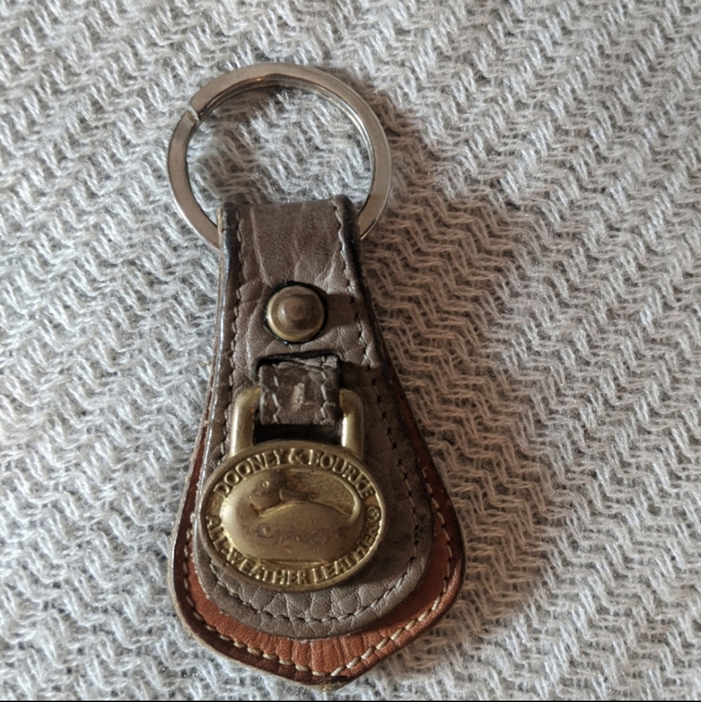 Vintage Dooney and Bourke Gray and Brown Key Ring
